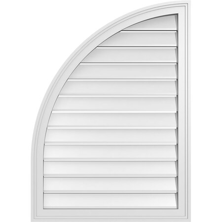 Ekena Millwork Quarter Round Top Left Surface Mount PVC Gable Vent w/ 2"W x 1-1/2"P Brickmould Frame, 26"W x 36"H GVPQL26X3602SF